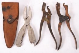 Two 19th-century lever handle bottle openers, the Lund and Hipkins 1854 patent,