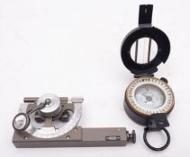 A leather cased Abney Level, maker F Barker & Son Ltd, Edenbridge,