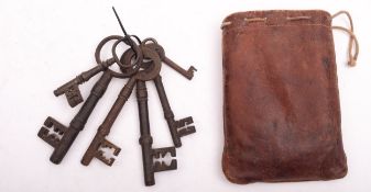 A group of six of 18th century and later English keys. .