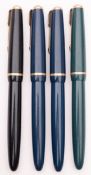 A group of four Parker Junior fountain pens