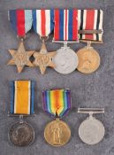 A WWI and WWII family group, comprising of WWI pair, '27442 Pte S.J Berry Hamps.