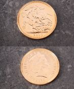 A Royal Mint 2000 sovereign,