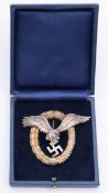 A WWII Luftwaffe Pilot/Observer Qualification Badge, maker C E Juncker,