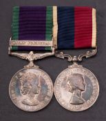 An Elizabeth II RAF pair, comprising of RAF Campaign Service medal with Malay Peninsula clasp,