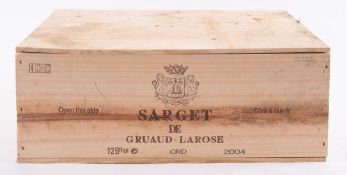Twelve Sarget De Gruaud Larose 2004. St. Juilien O.W.C.