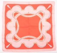 Must de Cartier a lady's silk scarf, pinks pearl jewel pattern,