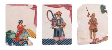 A group of 18/19th Century Indian gouache on mica portraits of trades people,