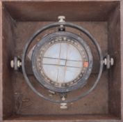 A type P11 3 inch spit bar compass in wooden case.