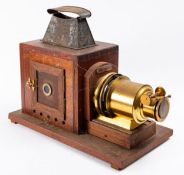 A scratch built mahogany and brass Magic Lantern,