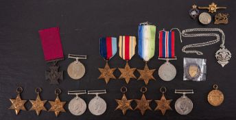 A collection of WWII service medals,
