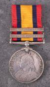 A Queen's South Africa Medal with two clasps to ' 4014 Pte J McKay 1st RL Irish Regt'.