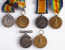 Three WWI pairs '497335 Pte T.J Land Labour Corps' '45158 Pte H. Code D of Corn LI' '26194 Pte W.J .