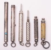 An Edwardian silver combination propelling pencil and pen, maker Thomas Henry Vale, Birmingham 1901,