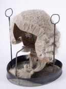 A Victorian Judge's wig, maker Ravenscroft, Lincons Inn Field, London, size 3,