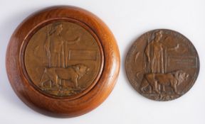 Two WWI bronze Memorial Plaques,