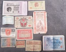 WITHDRAWN A collection of world bank notes, including sequential 1908 German 100 notes (approx.