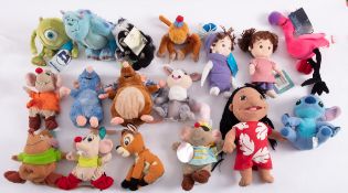 A collection of Disney and others soft toys mostly Monsters Inc. and others etc.