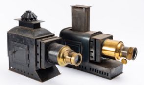 A late 19th/early 20th century tinplate Magic Lantern, unsigned,