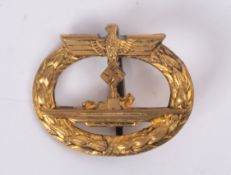 A WWII Keriegsmarine U-Boat War Badge, maker Schwerin,