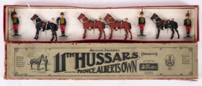 Military Interest: W. Britains Toy Soliders, 11th Hussars (dismounted), boxed.