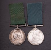 An Edward VII Volunteer Long Service Medal, '7342 L.Sjt S.W.Pringle, The Queens R.V.B.Rl.