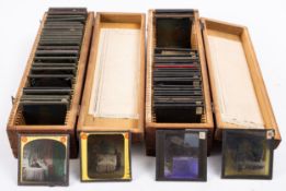 A collection of 3 1/4 inch diapositive lantern slides, parts sets of fables, 'Little Alice' etc.