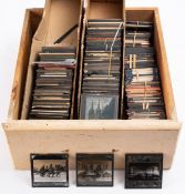 A collection of 3 1/4 inch diapositive lantern slides, various subject matter including Biblical,