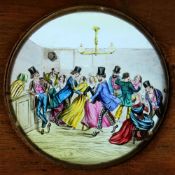 Two magic Lantern slides, slide 3 of 'The Drunkard's Children' and another 'Playing at Doctor',