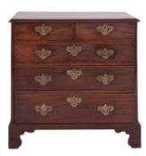 A George III mahogany chest of drawers,