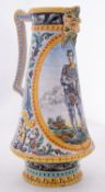 A French polychrome faience jug,