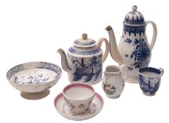 A mixed lot of late 18th/early 19th century English pearlware including a coffee pot and cover;