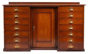 An Edwardian mahogany draper's counter,