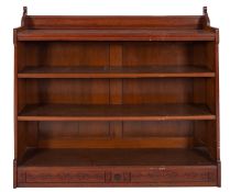 An Arts & Crafts hardwood bookcase in the manner of Christopher Dresser,