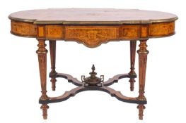 A Nepoleon III walnut, marquetry and gilt bronze mounted centre table,