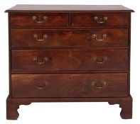 A George III mahogany chest of drawers, circa 1770; the top with moulded edges,