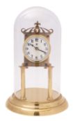 An Edwardian four-hundred day clock the movement with rotating five-ball pendulum and stamped B