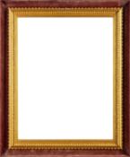 Two gilt wood and composite frames, including one with red velvet lining,