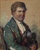 British School (19th Century) The Irish Tramp, half-length seated,