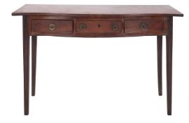 A George III mahogany serpentine front side table,