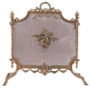 A gilt metal and mesh spark guard in Louis XVI style,