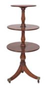 A Regency mahogany three-tier dumb waiter, early 19th century,