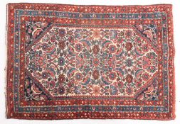 A Hamadan rug, the ivory octagonal field with an all over floral foliate and palmette design,
