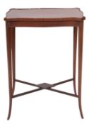 An Edwardian mahogany and line inlaid rectangular occasional table,