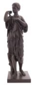 A Continental patinated bronze model of the Diane de Gabies, cast after the Antique,