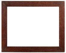 A Regency fretwork and inlaid frame 61 x 38 x 1cm overall Together with a plain frame of similar