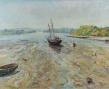 * Ernest Knight (British, 1915-1995) Galmpton Creek, 1959 Oil on canvas 44.5 x 54.