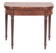 A Regency mahogany card table,