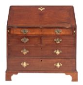 A late George II mahogany bureau,