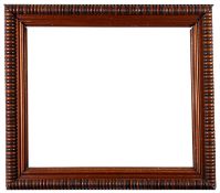 A wood bobbin turned picture or mirror frame,