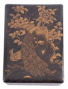 A Japanese lacquered and gilt heightened box, Meiji period,